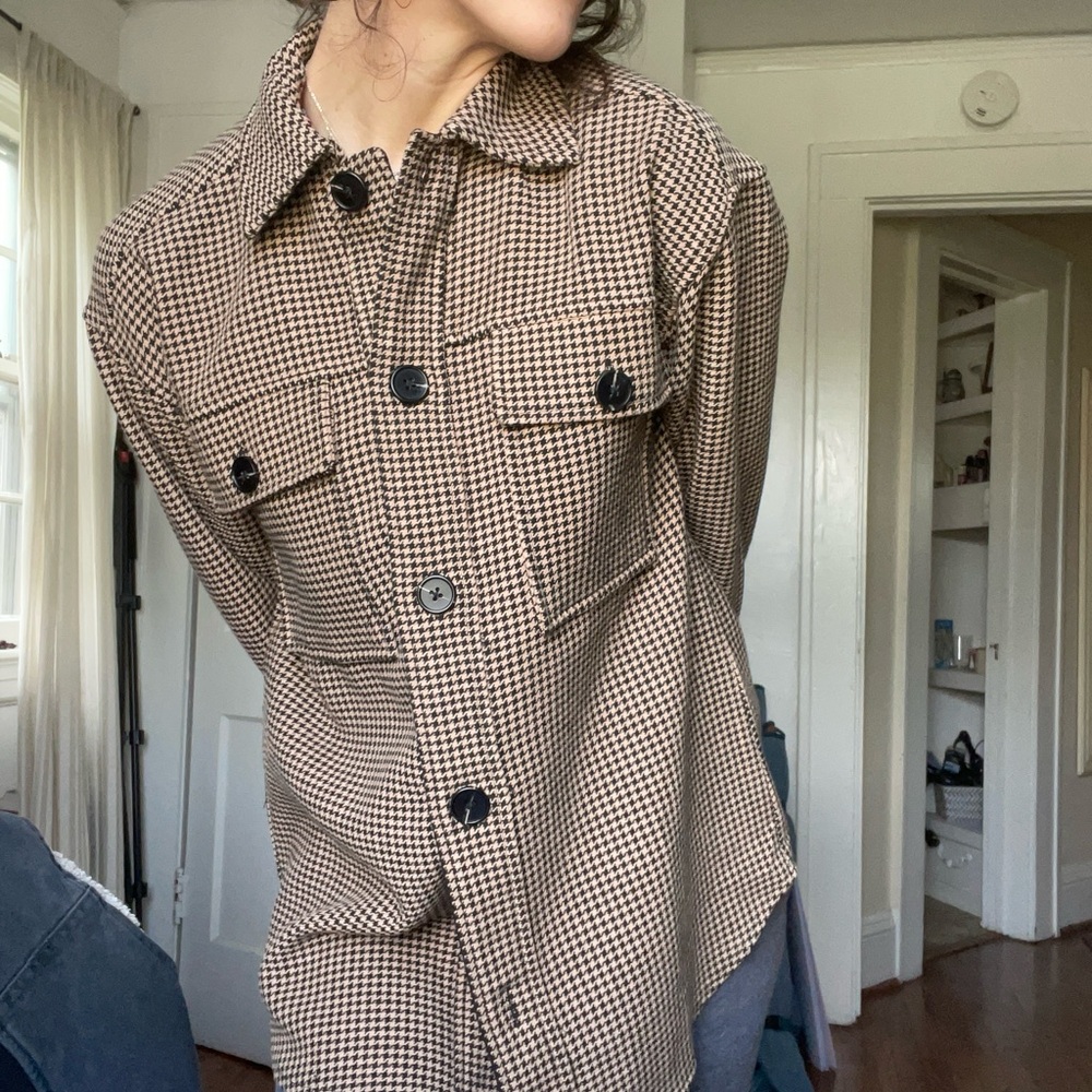 Anthropologie Brown Checkered Women’s Jacket